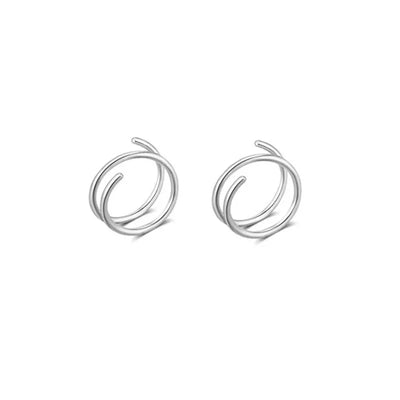 2Pcs 20G Stainless Steel Double  Nose Ring for Single Piercing, Women Men Twist Nose Hoop Spiral Nose Ring Earrings Jewelry