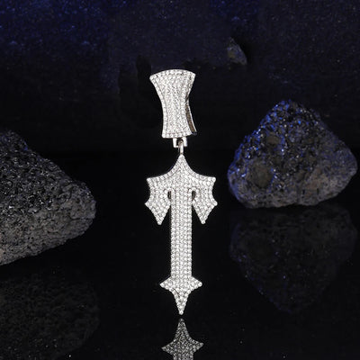 Men's Women Hip Hop Letter Iced Out Cross Sword Necklaces 13mm Width Rhombus Cuban Chains HipHop Pendant Necklace Charm Jewelry