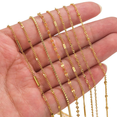 2meters Lips Beads Chain Stainless Steel Cable Chains For Jewelry Making DIY Necklace Bracelet Accessories Gold Chain Findings