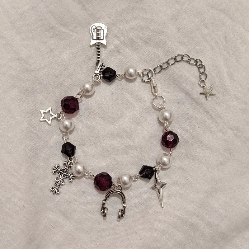 Chase Atlantic themed charm bracelet，Y2K handmade jewelry, a gift for her