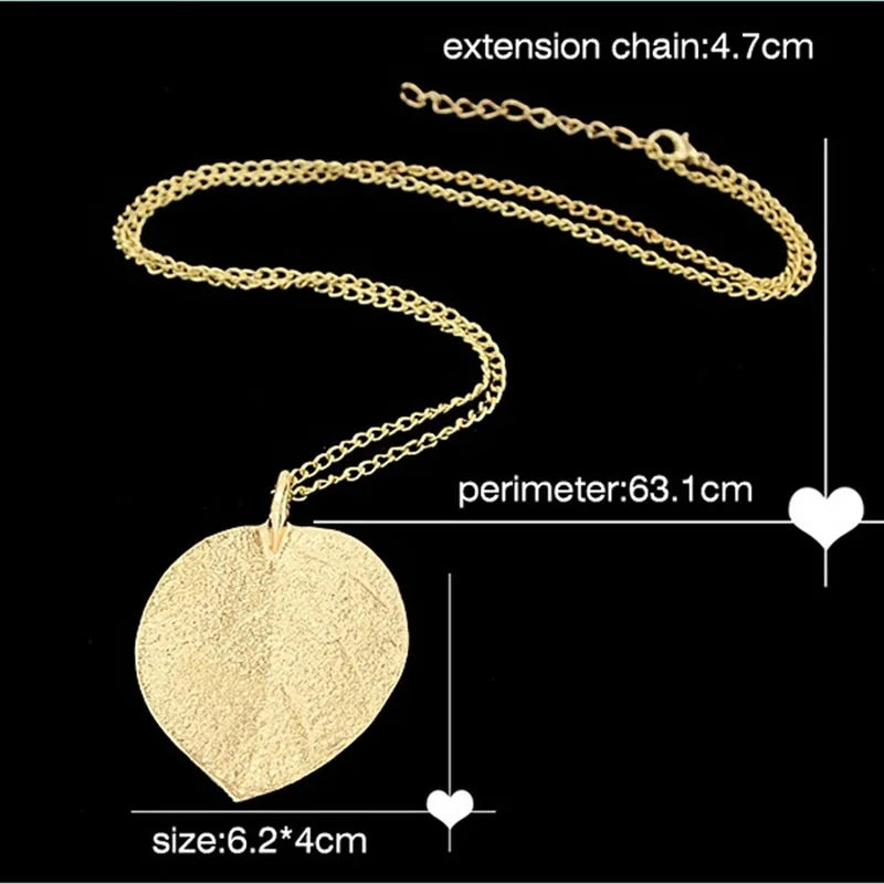 1PC Charm Graceful Shiny Golden Leaf Exquisite Pendant Necklace Long Sweater Chain