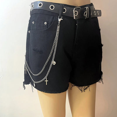 Punk Steet Keychains Chain Women Men Moon Star Rivets Skull Accessories Choice Rock Goth Pants Waist Belt Chain On Jeans Jewerly