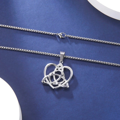 EUEAVAN 1pc Celtic Knot Triquetra Trinity Love Heart Pendant Irish Witch Knot Amulet Charms for Necklace Jewelry Making Supplies