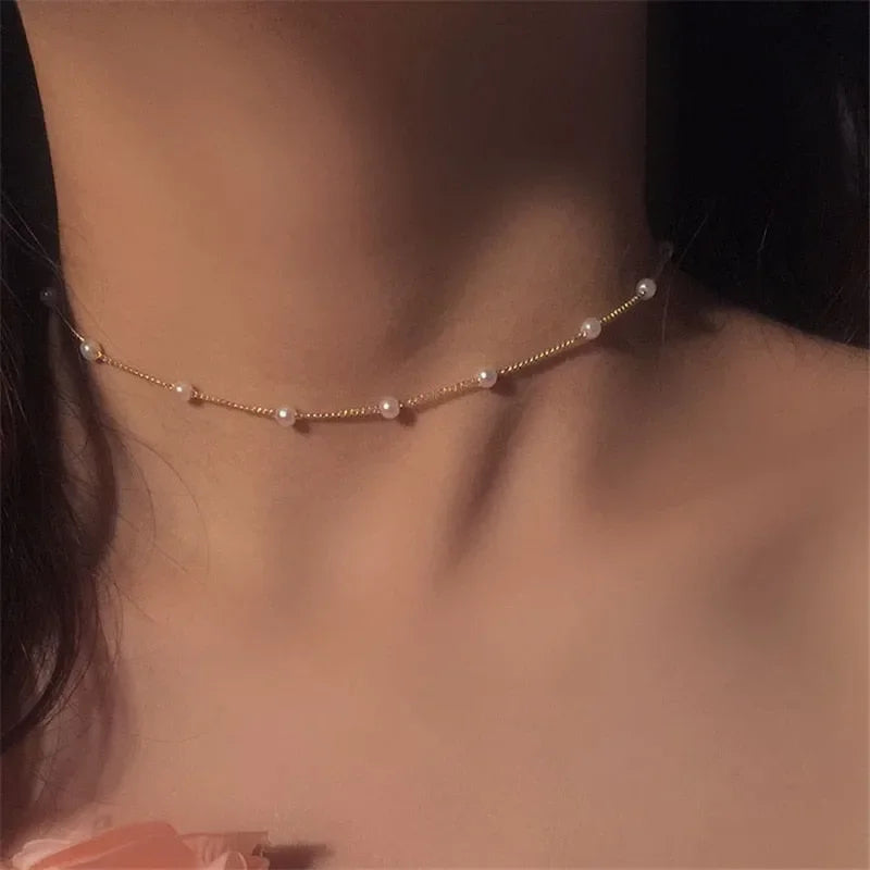 Fashion Accessories New Pearl Necklace Fashion Clavicle Chain Choker Necklace Neck Jewelry Women