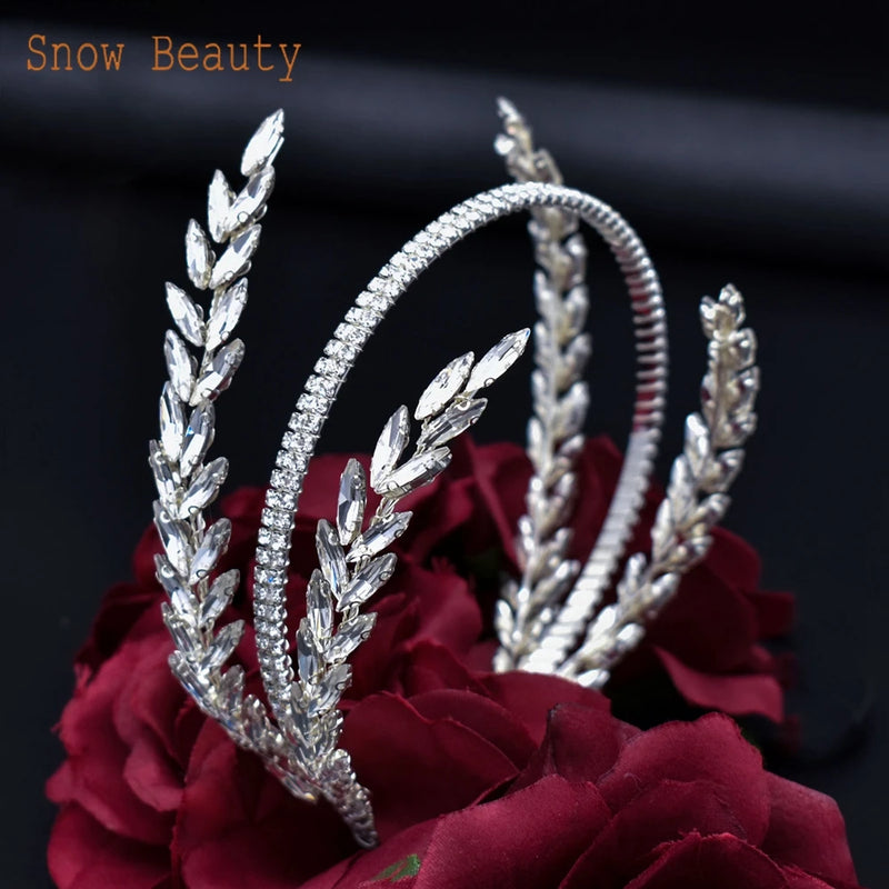 DZ030 Luxury Rhinestone Wedding Headband Bridal Headpieces Hair Accessories for Brides Women and Girls Bridesmaids Headdress