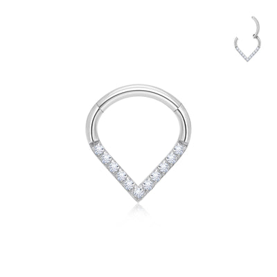 G23 Titanium Piercing Heart Nose Ring For Women ASTM F136 Lip ring16G Earrings D Shape Segment Ring Clicke Cartilage BodyJewelry