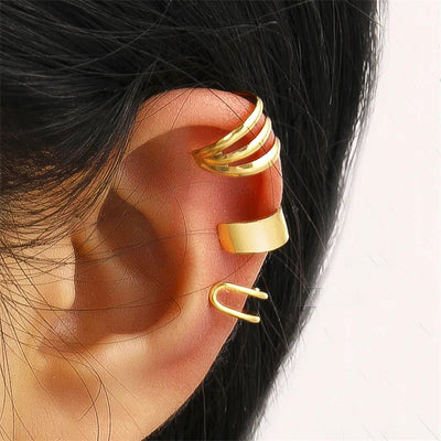 KOTiK 2024 Fashion Ear Cuffs Without Piercing Ear Clip Earrings Non-Piercing Fake Cartilage Earrings For Women Jewelry Gifts