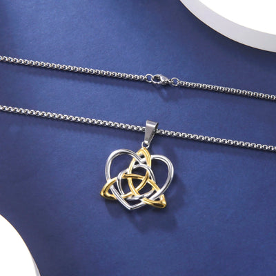 EUEAVAN 1pc Celtic Knot Triquetra Trinity Love Heart Pendant Irish Witch Knot Amulet Charms for Necklace Jewelry Making Supplies