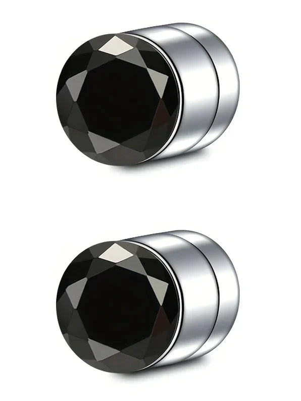 2-12Pcs Simple Stainless Steel Magnetic Nose Stud Earrings, 3mm Non-Pierced Body Jewelry For Male and female