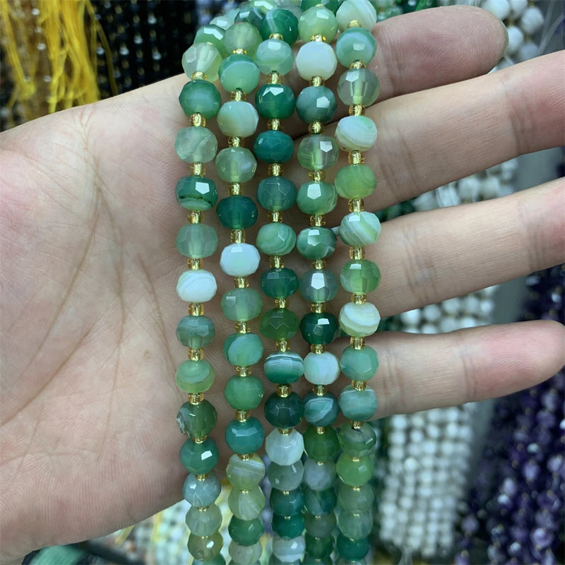 Natural AA Tree Agate 6x8mm Faceted Rondelle Beads Wholesale Gemstones for Jewelry Making DIY Bracelet Necklace 15"