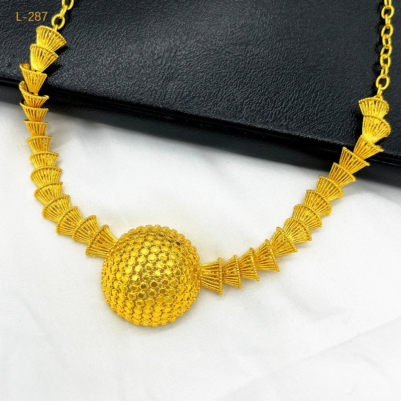 African Bead Necklace Earrings Jewelry Set For Women 24K Gold Plated Dubai Indian Nigeria Bridal Wedding Party Gift Jewellery