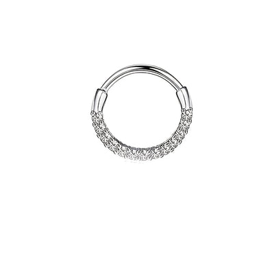 1-5pcs 16G Fashion 316L Stainless Steel CZ Hinged Septum Clicker Nose Hoop Rings,Daith Helix Tragus Cartilage Piercing Jewelry