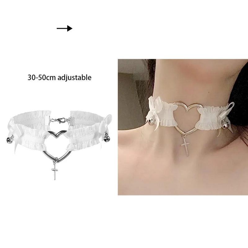 Sexy Trendy Vintage Charm Round Gothic Collar Necklaces Jewelry Gift Gothic Leather Heart Harajuku Women Punk Choker Necklace