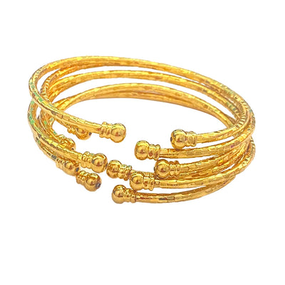 3MM/6pcs Dubai Jewelry For Women Indian Bangles Africa Ball Jewellery Gold Color Beads Bracelet Ethiopian Wedding Bride Gift