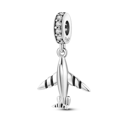 925 Sterling Silver Earth Airplane Globe Love Travel Dangle Charm Fine Beads Fit Original Charm Bracelet Necklace Jewelry Women