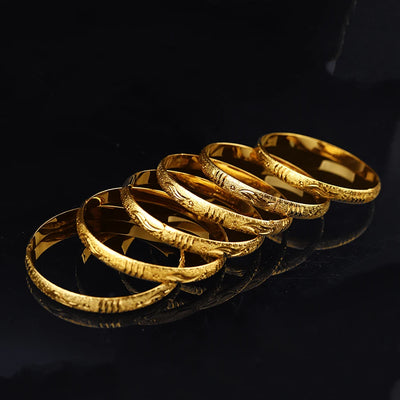 Goldlen Middle East 6-piece Ethiopian Girl Copper Bracelets Dubai Women's Fashion Jewelry Ethiopian Bride Wedding Gift