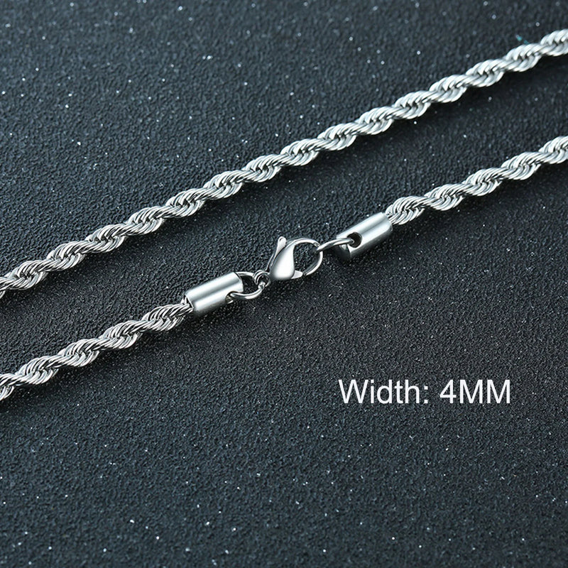 3-11mm Cuban Chain Necklaces for Men Women,Punk Stainless Steel Curb Link Chain Collar,Jewelry Gift for Dad Husband BFF Birthday