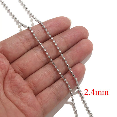 2meters Lips Beads Chain Stainless Steel Cable Chains For Jewelry Making DIY Necklace Bracelet Accessories Gold Chain Findings