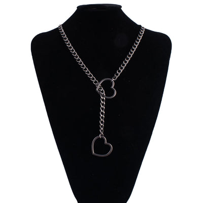 Heart Slip Chain Necklace For Women Punk Rock Long Chain Choker Necklace Gifts Adjustable Goth Jewelry