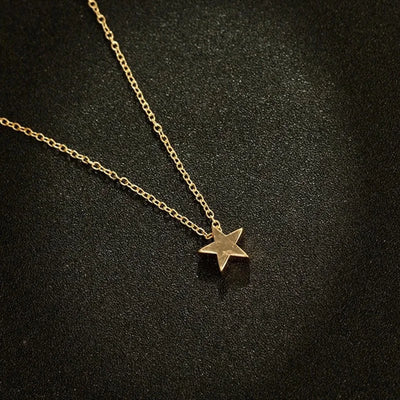 Simple Trendy Star Hollow Choker Necklace Pendant Neck Jewelry Accessories Women Men's Fashion Party Chain Necklace