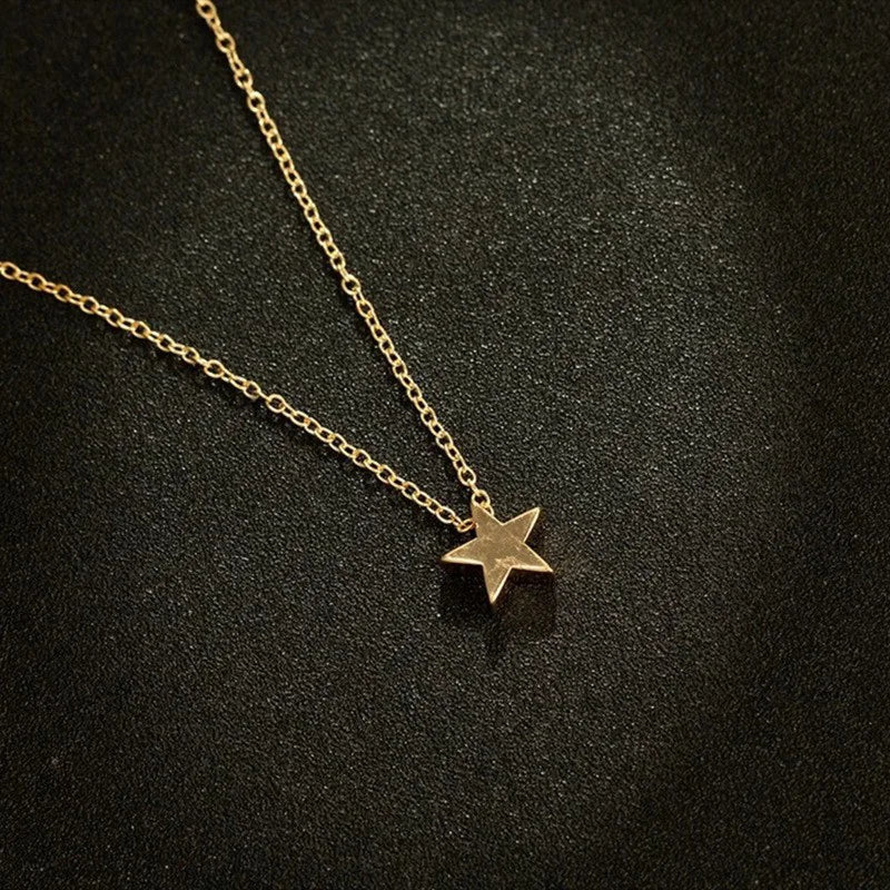 Simple Trendy Star Hollow Choker Necklace Pendant Neck Jewelry Accessories Women Men&