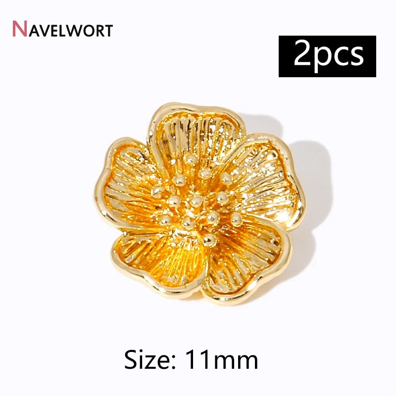 2Pcs 14K Gold Plated Brass Hazelnut Charms Flower Charms Pendant For Bracelet Necklace Earring Making Findings,DIY Accessories