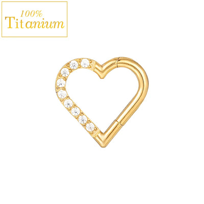 G23 Titanium Nose Rings Hinged Septum Clicker Segment Ear Tragus Cartilage Helix Daith Lip Body Piercing Jewelry Golden Earrings