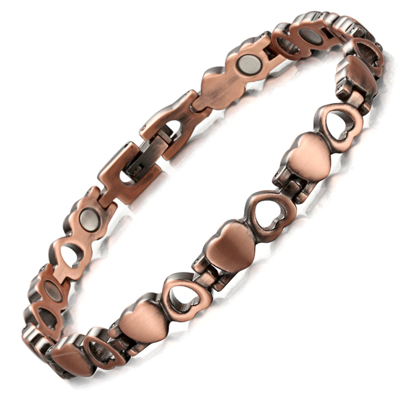 WelMag Pure Copper Magnetic Bracelets For Women Bio Energy Copper Magnetic Charm Bangles Fashion Health Jewelry