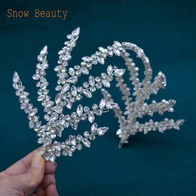 DZ087 Wedding Hair Accessories Crystal Bridal Tiara Crown Rhinetone Women Headpieces Party Head Jewelry Gift Bridesmaid Headwear