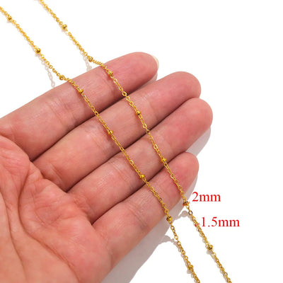 2meters Lips Beads Chain Stainless Steel Cable Chains For Jewelry Making DIY Necklace Bracelet Accessories Gold Chain Findings