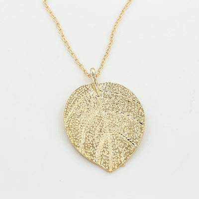 1PC Charm Graceful Shiny Golden Leaf Exquisite Pendant Necklace Long Sweater Chain