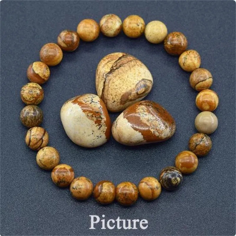 Natural Stone Beads Bracelet For Women Men Amethysts Crystal Quartzs Agate Tiger Eye Elastic Bangles Reiki Healling Jewelry Gift