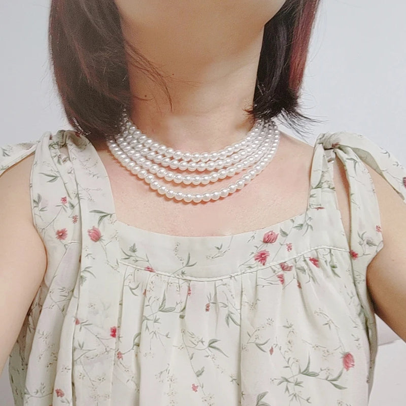 Luxury Necklace Free Shipping 2024 Double-layered Pearl Necklace for Women Fashionable Long Chain Dress Accessory