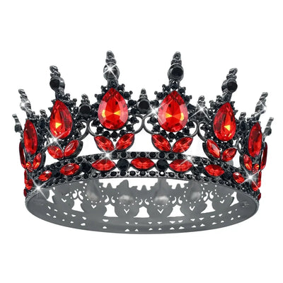 Baroque Round Wedding Crown Bridal Pageant Rhinestone Crystal Tiaras Crown Molding Headpieces For Queens and King