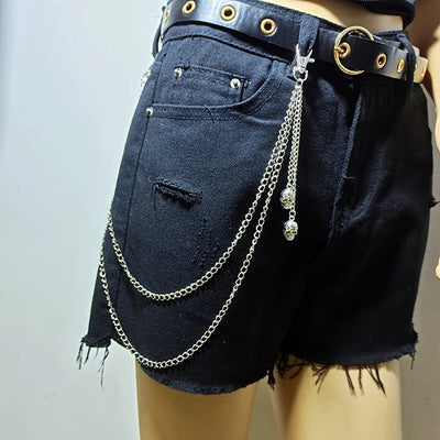 Punk Steet Keychains Chain Women Men Moon Star Rivets Skull Accessories Choice Rock Goth Pants Waist Belt Chain On Jeans Jewerly