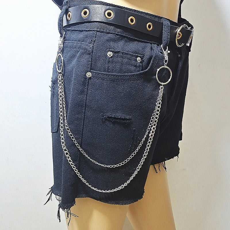 Punk Steet Keychains Chain Women Men Moon Star Rivets Skull Accessories Choice Rock Goth Pants Waist Belt Chain On Jeans Jewerly