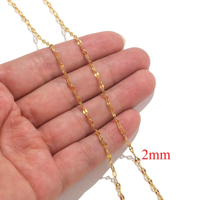 2meters Lips Beads Chain Stainless Steel Cable Chains For Jewelry Making DIY Necklace Bracelet Accessories Gold Chain Findings