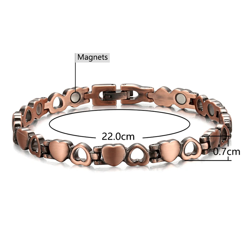 WelMag 99.9% Copper Bracelet Power Magnetic  Bio Energy Bracelet For Men Blood Pressure Magnets Bangles Improve Sleeping Jewelry