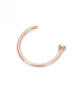 Curved Barbells Fake Nose Piercing D Shaped Tragus Helix Stud Earring Hoop Septum Stainless Steel Ring Nostril Body Jewelry New