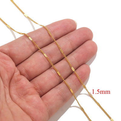 2meters Lips Beads Chain Stainless Steel Cable Chains For Jewelry Making DIY Necklace Bracelet Accessories Gold Chain Findings