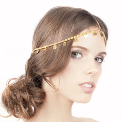 Trendy Forehead Punk Hair Jewelry Crystal And Pearl Tassels Headpieces Flower Chain Headbands For Women Girls Wedding