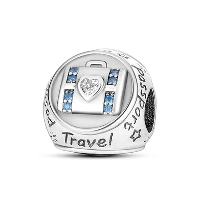 925 Sterling Silver Earth Airplane Globe Love Travel Dangle Charm Fine Beads Fit Original Charm Bracelet Necklace Jewelry Women