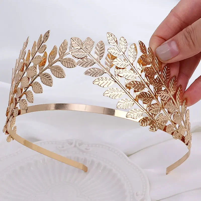 Bridal Hair Comb Greek Roman Baroque Goddess Olive Leaf Branch Headband Crown Headdress Bride Wedding Headband Jewelry