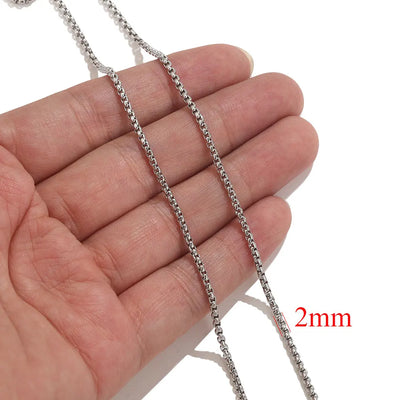 2meters Lips Beads Chain Stainless Steel Cable Chains For Jewelry Making DIY Necklace Bracelet Accessories Gold Chain Findings