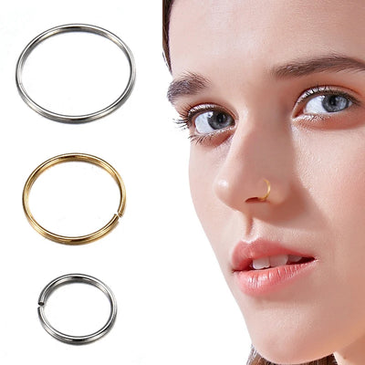 3pcs Stainless Steel Rings Nose Hoop Ear Piercing Tragus Minimalist Nose Rings Ear Cartiliage Tragus Sexy Piercing Body Jewelry