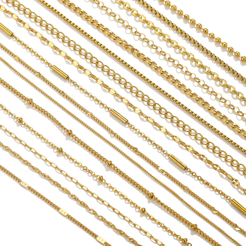 2meters Lips Beads Chain Stainless Steel Cable Chains For Jewelry Making DIY Necklace Bracelet Accessories Gold Chain Findings