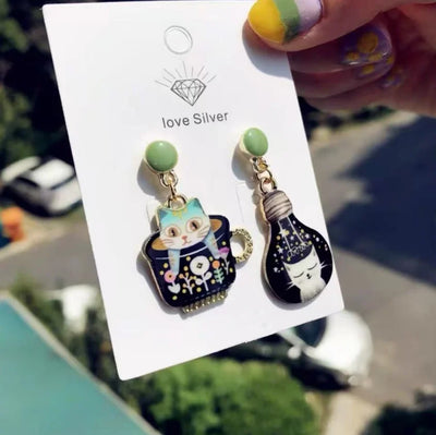 New Fashion Cute Sweeet Cup Cat Drop Dangle Earrings for Women Girls Party Jewelry Gift