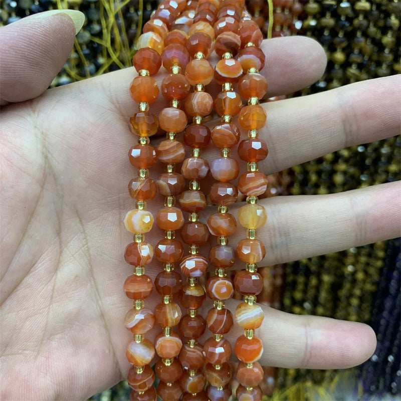 Natural AA Tree Agate 6x8mm Faceted Rondelle Beads Wholesale Gemstones for Jewelry Making DIY Bracelet Necklace 15"