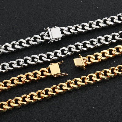 9MM 2 Rows Copper Cubic Zirconia Bling Iced Gold Plated Hip Hop Cuban Link Chain Bracelet Jewelry For Women Accessories