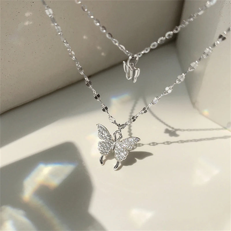 Clavicle Chain Elegant Fashion Fashionable Sparkling Pendant Necklace Niche Neck Accessories There Must Be Necklace